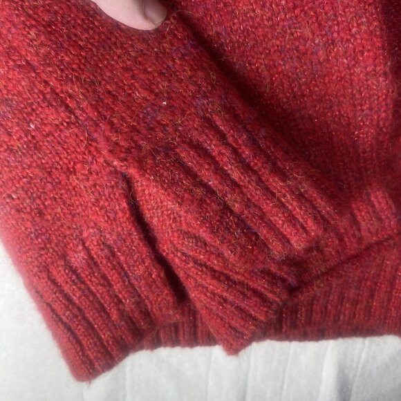 Alfred Dunner Red Cable Knit Sweater Womens L Pullover Soft Stretch Casual Layer - Picture 6 of 10